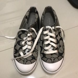 Coach silver metallic/ grey/black sneakers